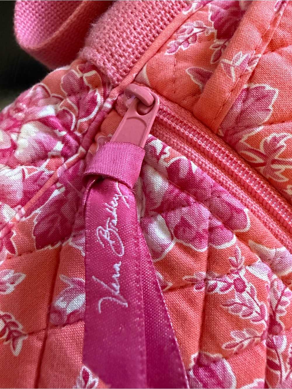 Vera Bradley Pink Coral Floral Quilted Laptop Case